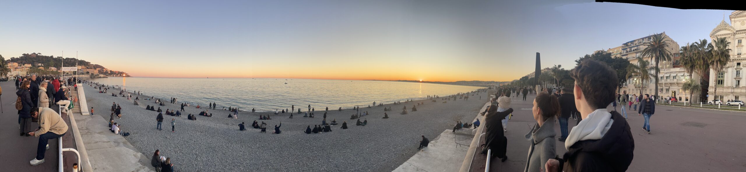 Promenade des Anglais au coucher du soleil